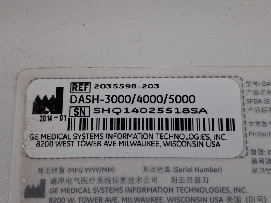 GE Healthcare Dash 4000 - GE/Nellcor SpO2 Patient Monitor
