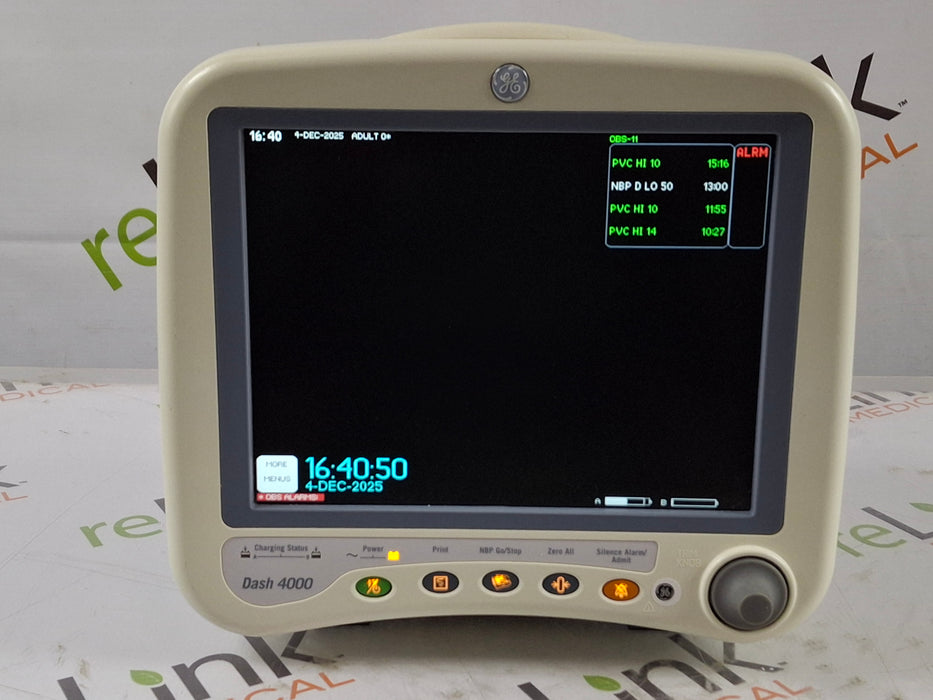 GE Healthcare Dash 4000 - GE/Nellcor SpO2 Patient Monitor