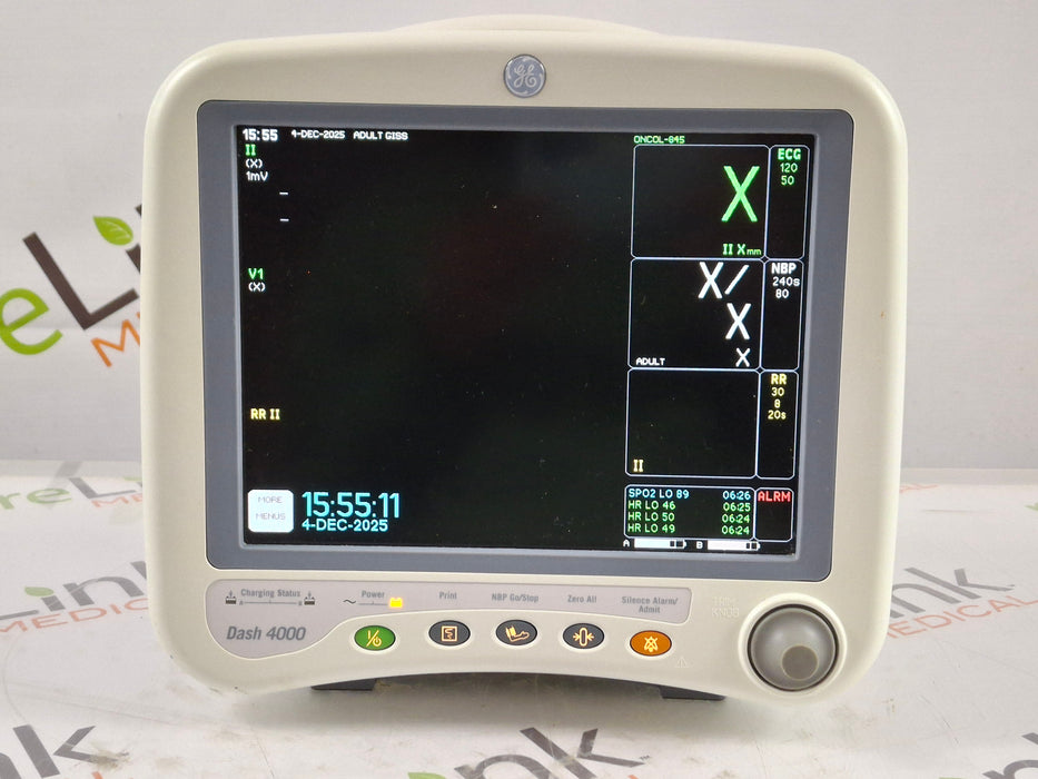 GE Healthcare Dash 4000 - GE/Nellcor SpO2 Patient Monitor