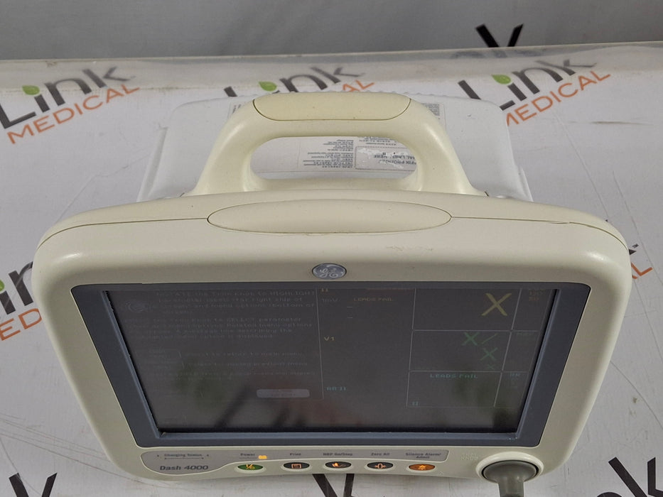GE Healthcare Dash 4000 - GE/Nellcor SpO2 Patient Monitor