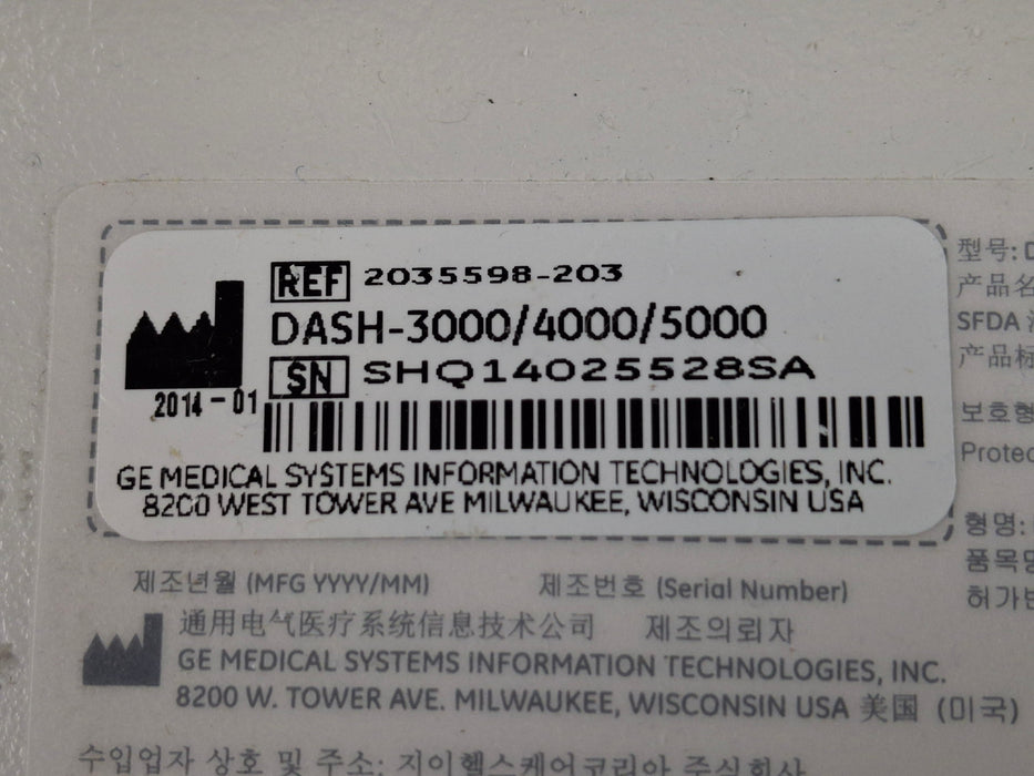 GE Healthcare Dash 4000 - GE/Nellcor SpO2 Patient Monitor