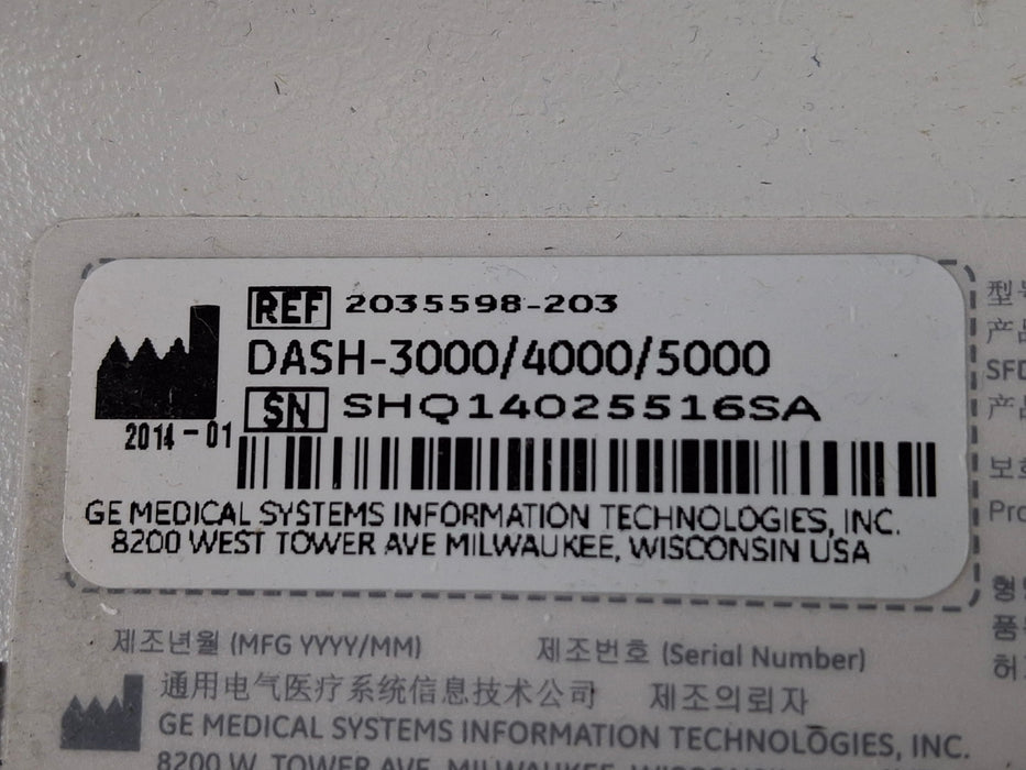 GE Healthcare Dash 4000 - GE/Nellcor SpO2 Patient Monitor