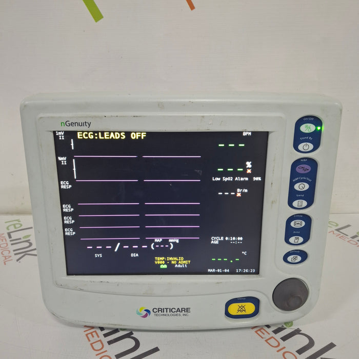 Criticare nGenuity 8100E-US Patient Monitor