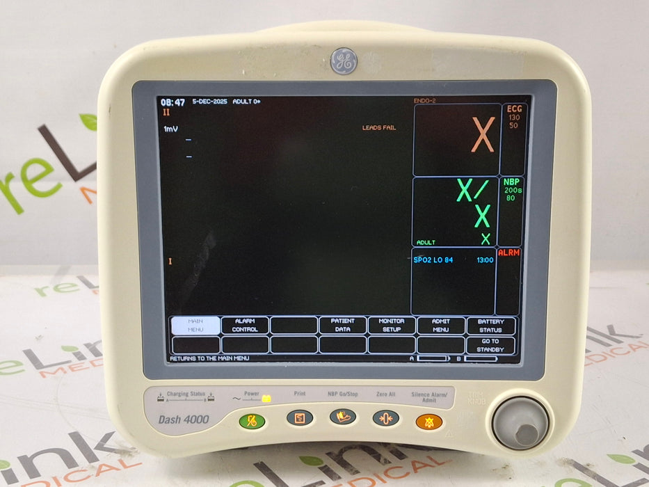 GE Healthcare Dash 4000 - GE/Nellcor SpO2 Patient Monitor