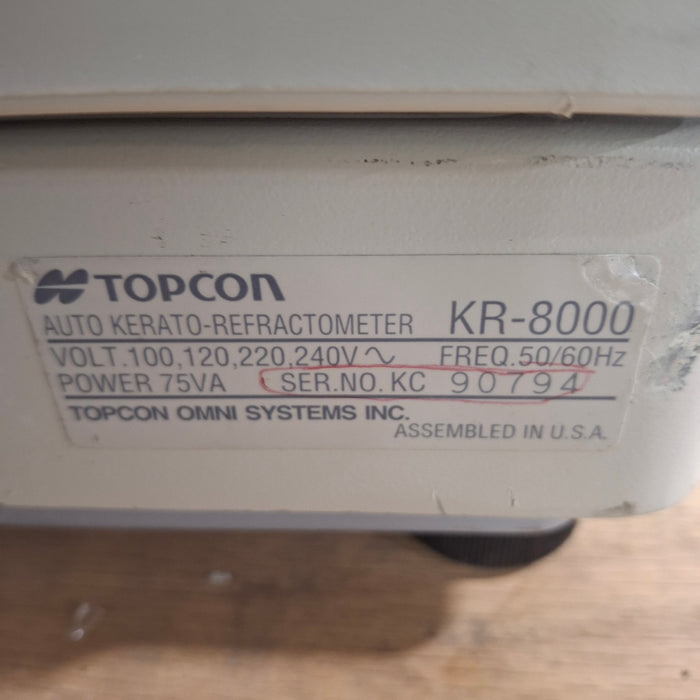 Topcon Medical KR-8000 Auto Kerato-Refractometer