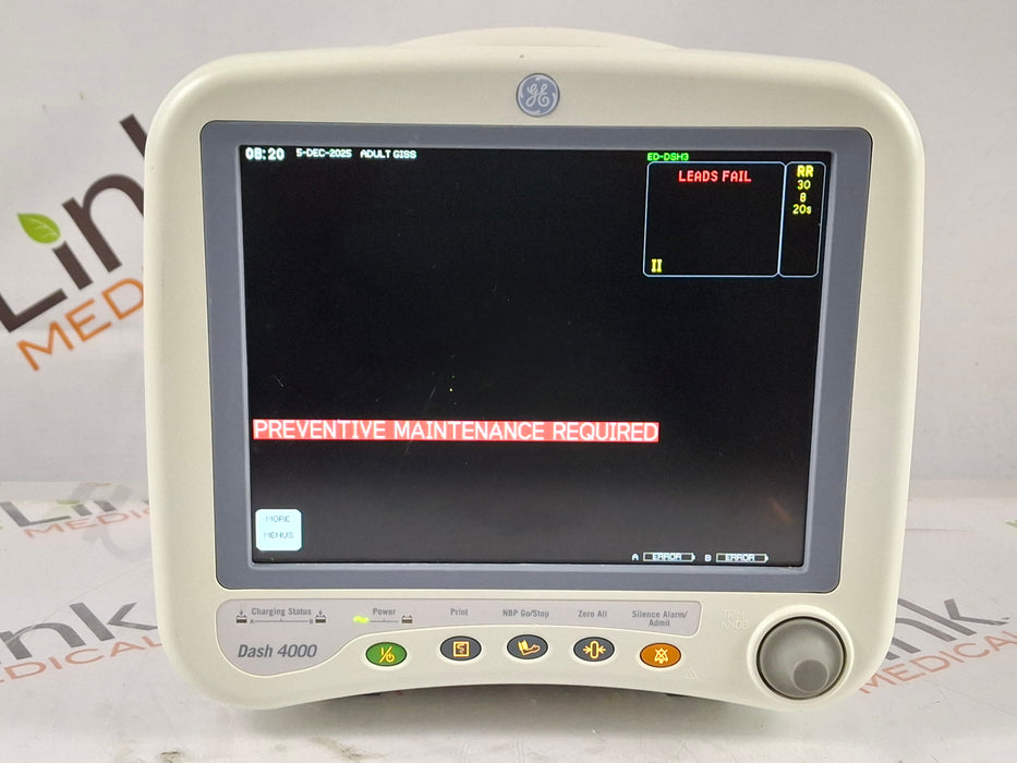 GE Healthcare Dash 4000 - GE/Nellcor SpO2 Patient Monitor