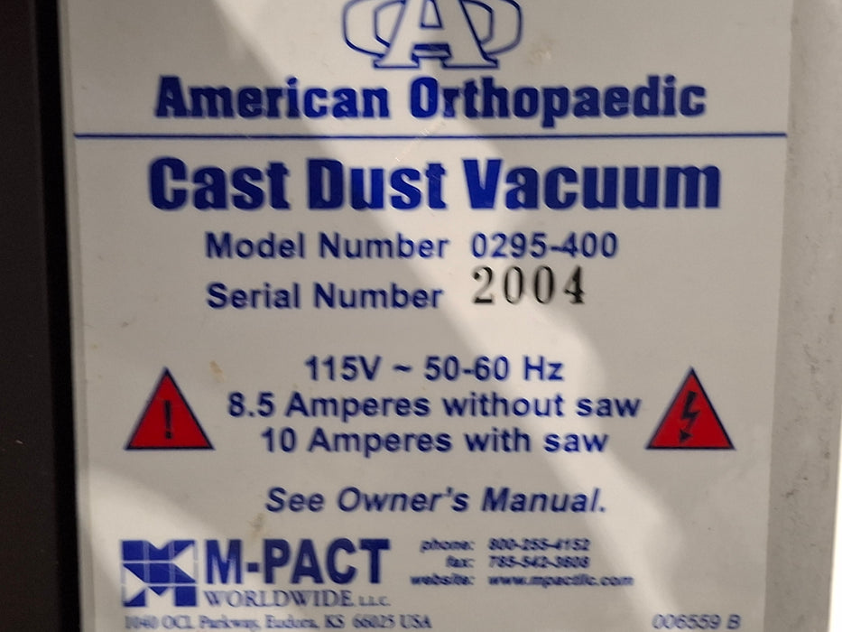 American Orthopedic 0295-400 Cast Dust Vacuum