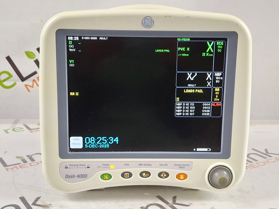 GE Healthcare Dash 4000 - GE/Nellcor SpO2 Patient Monitor