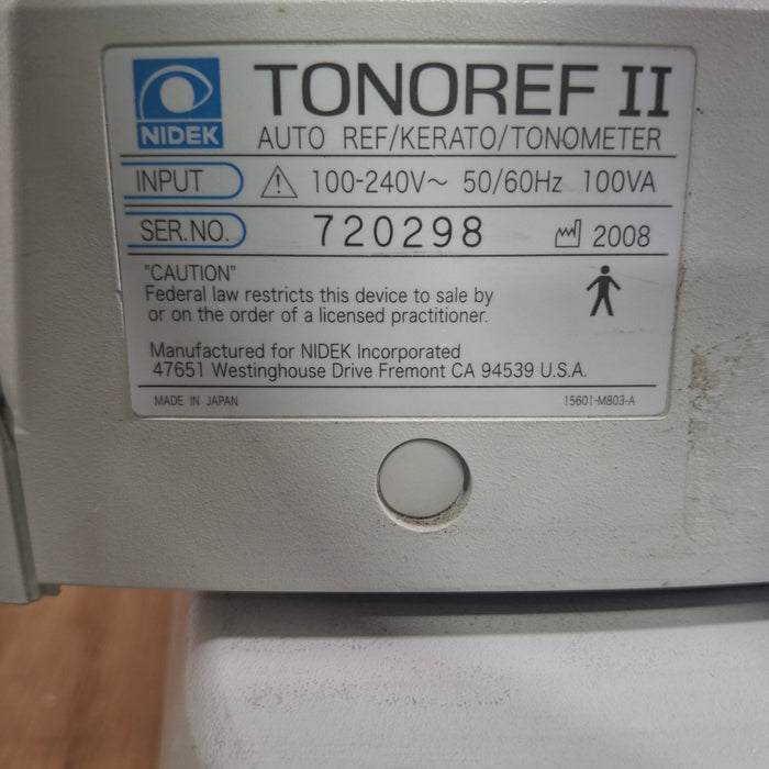 Nidek Tonoref II Auto Ref/Kerato/Tonometer
