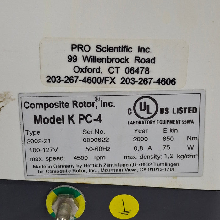 Composite Rotor, Inc. K PC-4 Centrifuge
