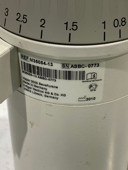 Draeger Medical Vapor 2000 Sevoflurane Vaporizer