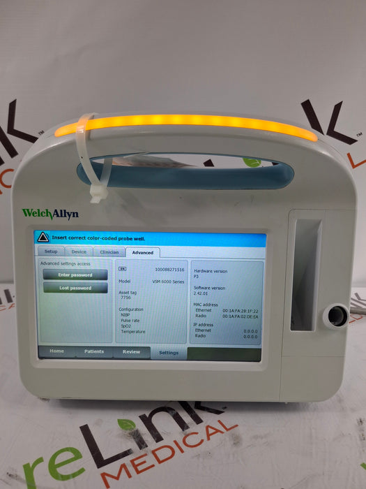 Welch Allyn Connex 6800 68MXTX - Masimo SpO2, SureTemp Vital Signs Monitor