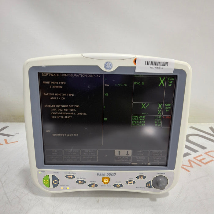 GE Healthcare Dash 5000 - GE/Nellcor SpO2 Patient Monitor