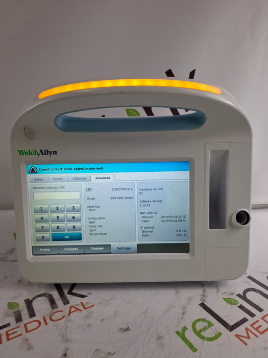 Welch Allyn Connex 6800 68MXTX - Masimo SpO2, SureTemp Vital Signs Monitor