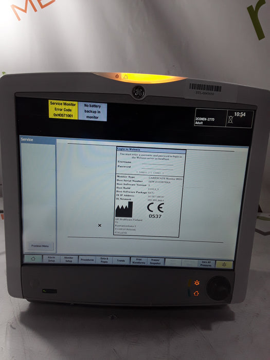 GE Healthcare Carescape B650 Critical Care Patient Monitor