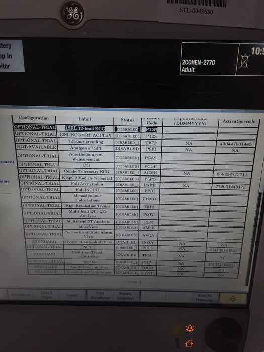GE Healthcare Carescape B650 Critical Care Patient Monitor