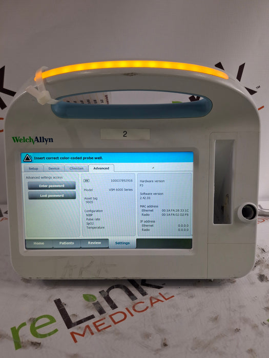 Welch Allyn Connex 6800 68MXTX - Masimo SpO2, SureTemp Vital Signs Monitor