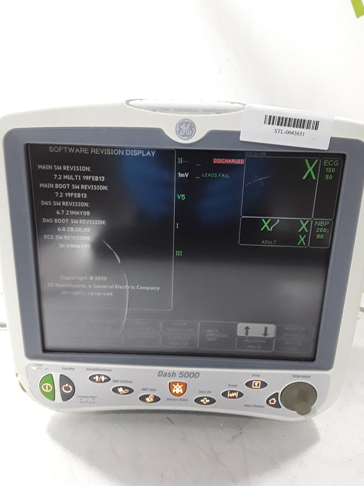 GE Healthcare Dash 5000 - GE/Nellcor SpO2 Patient Monitor