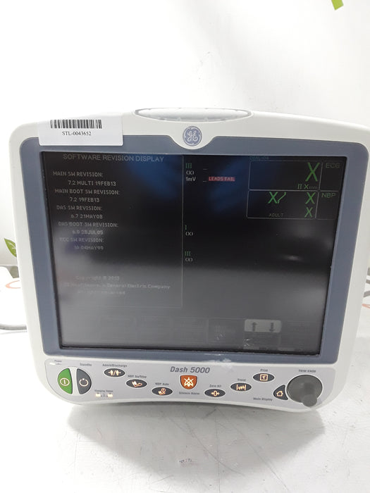 GE Healthcare Dash 5000 - GE/Nellcor SpO2 Patient Monitor