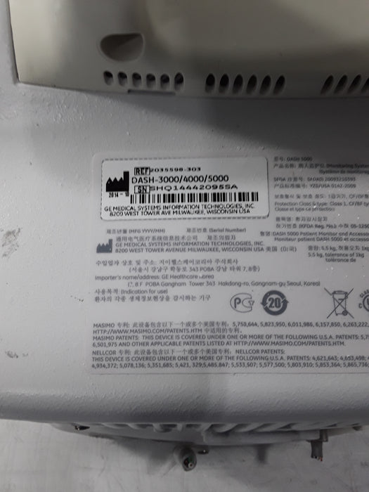 GE Healthcare Dash 5000 - GE/Nellcor SpO2 Patient Monitor