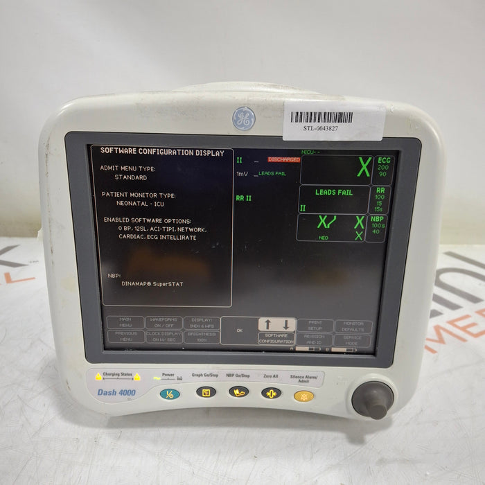 GE Healthcare Dash 4000 - GE/Nellcor SpO2 Patient Monitor