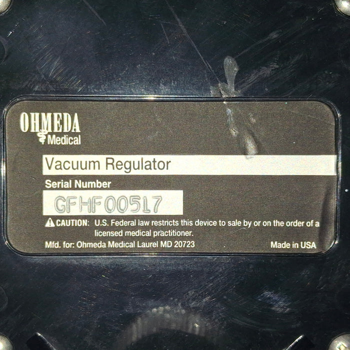 Ohmeda Medical Vacuum Regulator