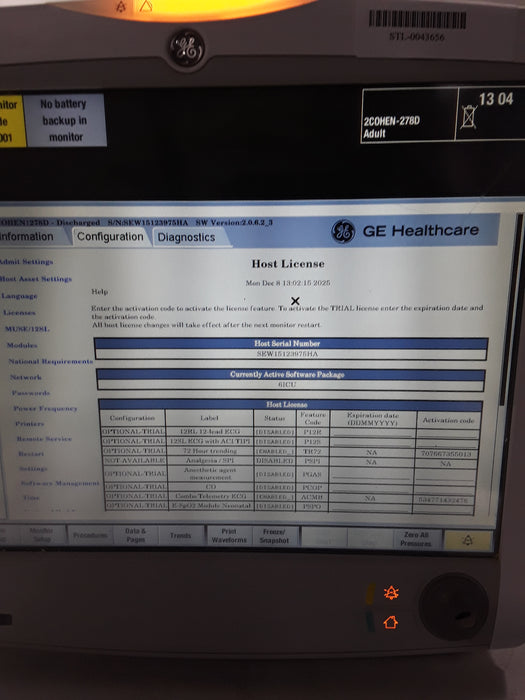 GE Healthcare Carescape B650 Patient Monitor