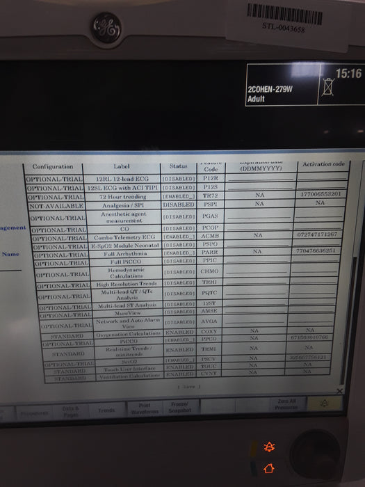 GE Healthcare Carescape B650 Patient Monitor