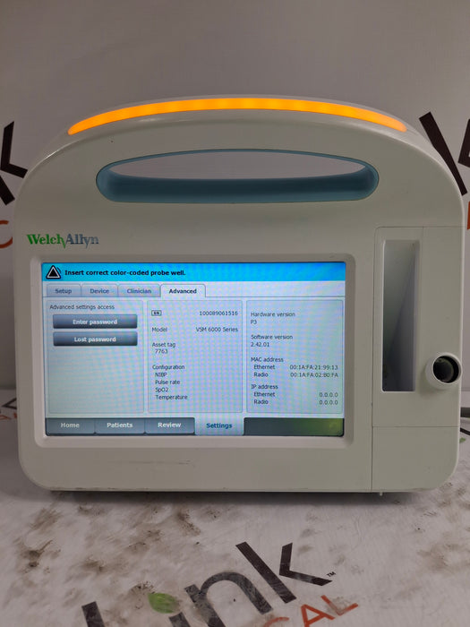 Welch Allyn Connex 6800 68MXTX - Masimo SpO2, SureTemp Vital Signs Monitor