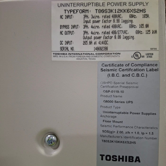 Toshiba G8000 UPS