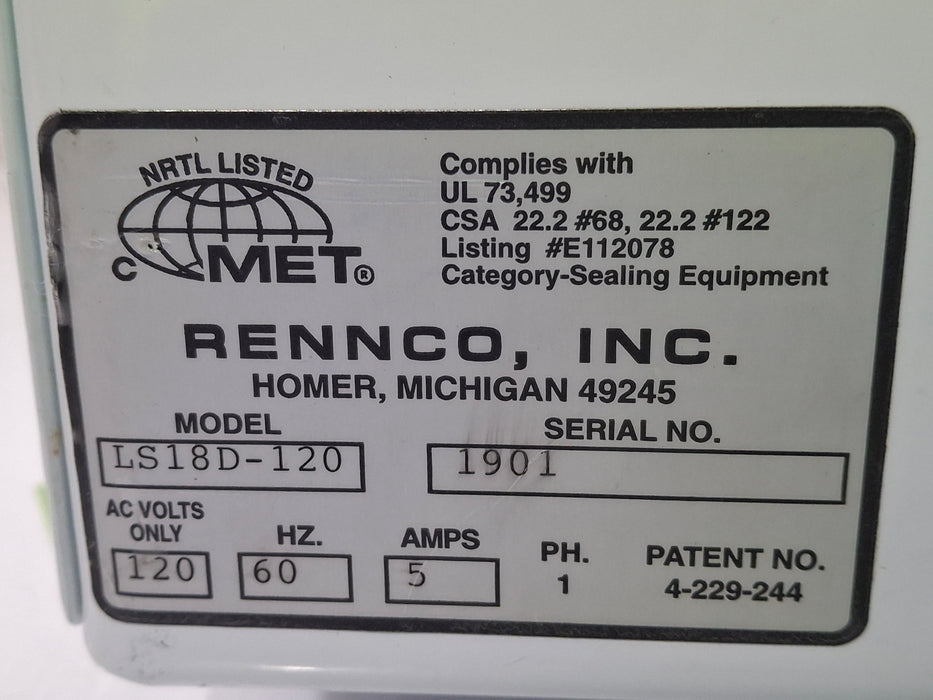 Rennco, Inc LS18D Heat Sealer