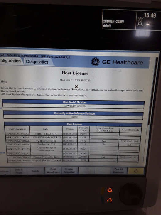 GE Healthcare Carescape B650 Patient Monitor