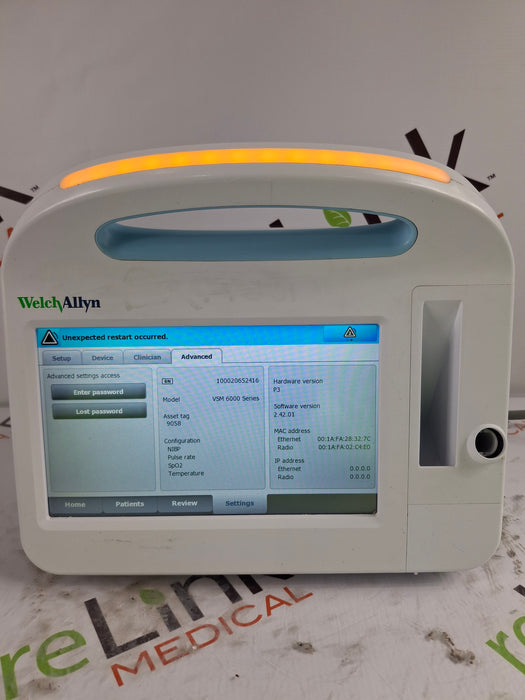 Welch Allyn Connex 6800 68MXTX - Masimo SpO2, SureTemp Vital Signs Monitor