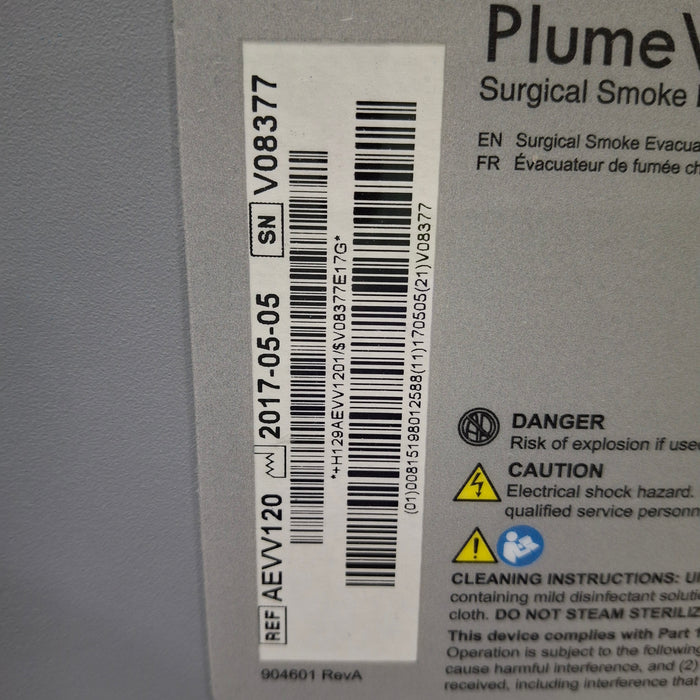 Zimmer PlumeVac AEVV120 Surgical Smoke Evacuator