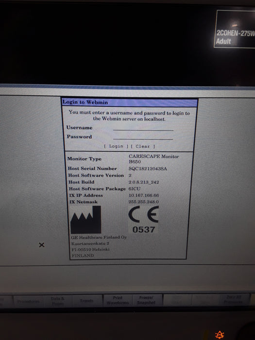 GE Healthcare Carescape B650 Patient Monitor
