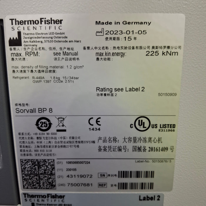 Thermo Scientific Sorvall BP8 Centrifuge