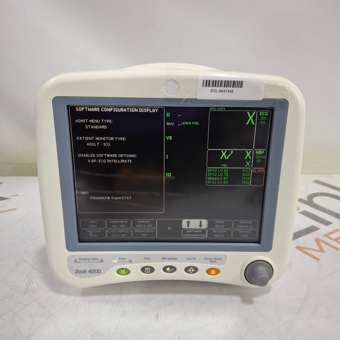 GE Healthcare Dash 4000 - GE/Nellcor SpO2 Patient Monitor