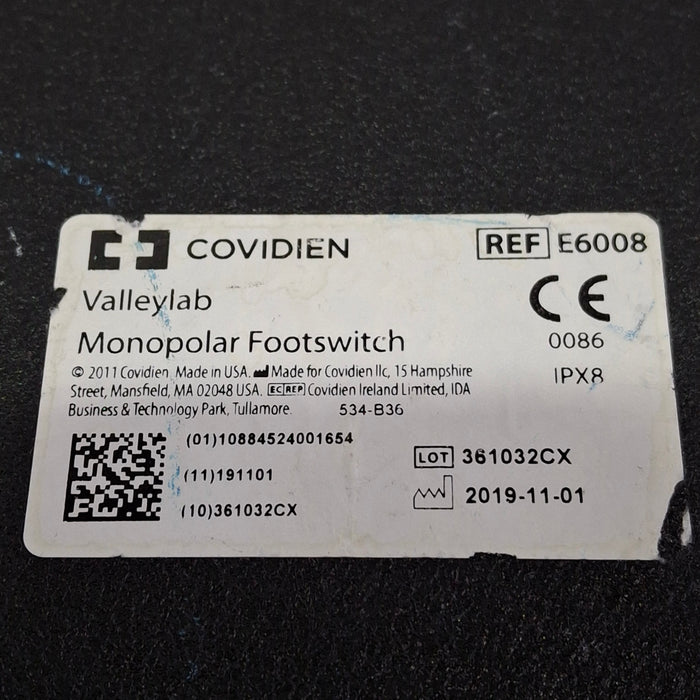 Valleylab E6008 Monopolar Electrosurgical Footswitch