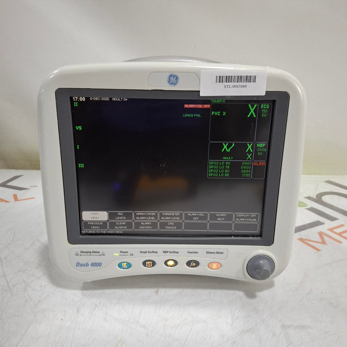 GE Healthcare Dash 4000 - GE/Nellcor SpO2 Patient Monitor