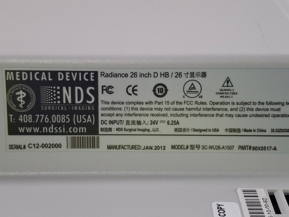 NDS Surgical Imaging Radiance 26" Surgical Display