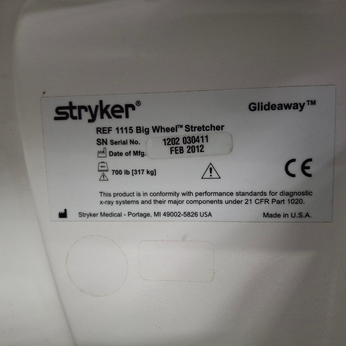 Stryker 1115 Big Wheel Glideaway Stretcher
