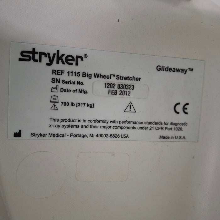 Stryker 1115 Big Wheel Glideaway Stretcher