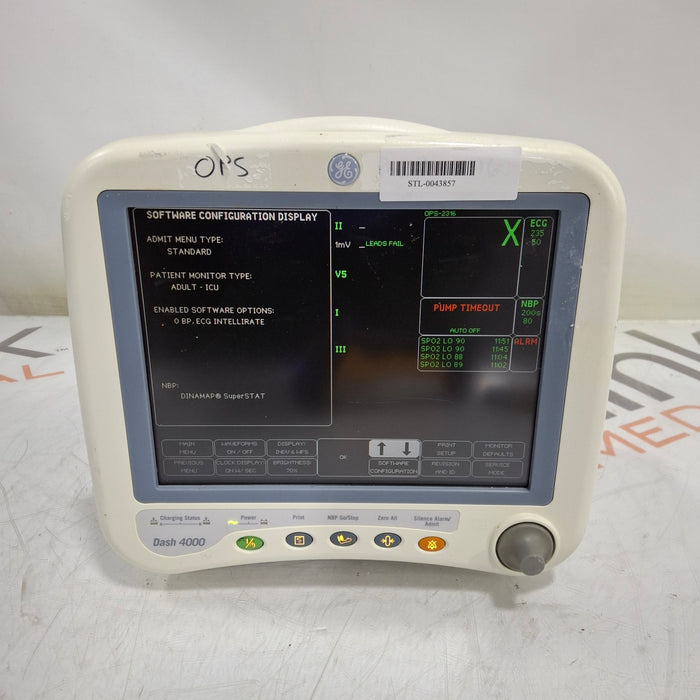 GE Healthcare Dash 4000 - GE/Nellcor SpO2 Patient Monitor