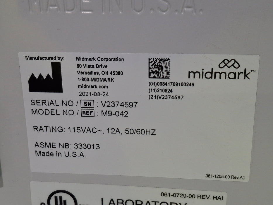 Midmark Ritter M9-042 UltraClave Autoclave Sterilizer