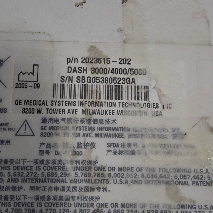 GE Healthcare Dash 4000 - GE/Nellcor SpO2 Patient Monitor