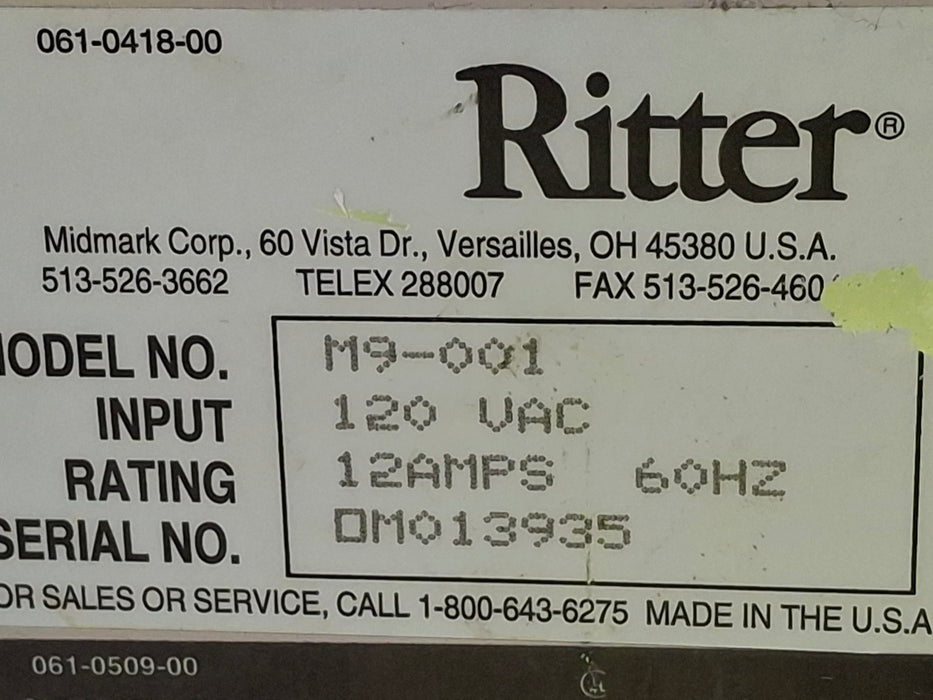 Ritter M9-001 UltraClave Autoclave Sterilizer
