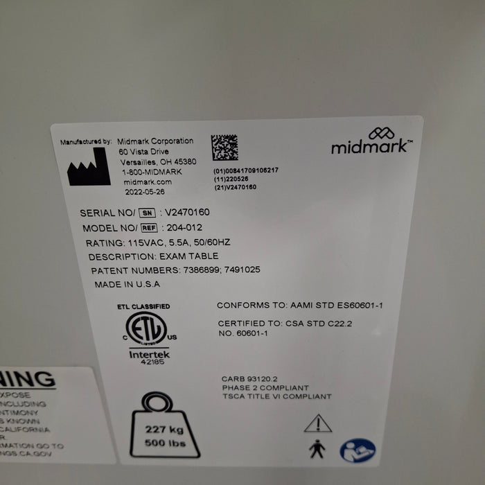 Midmark 204 Exam Table