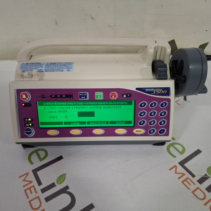 Smiths Medical Medfusion 3500 Version 6 Syringe Infusion Pump