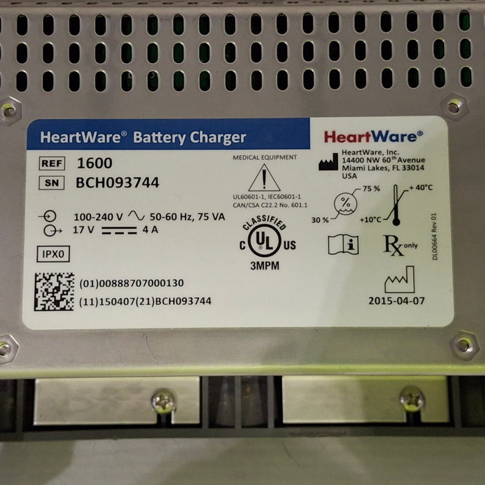 Heartware Model 1600 Battery Charger