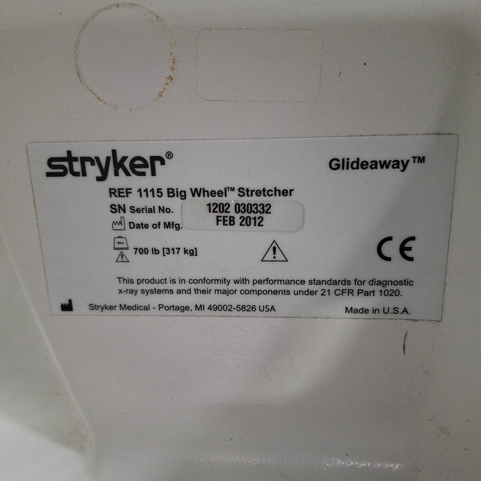 Stryker 1115 Big Wheel Glideaway Stretcher